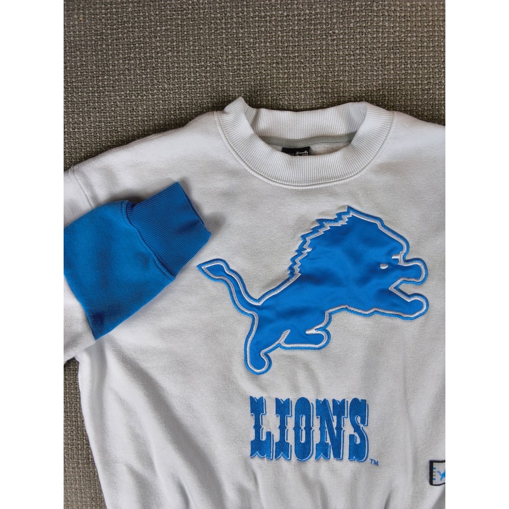 NFL Ultra Game Detroit Lions Womens Sweatshirt M Medium Cropped Fleece Crew